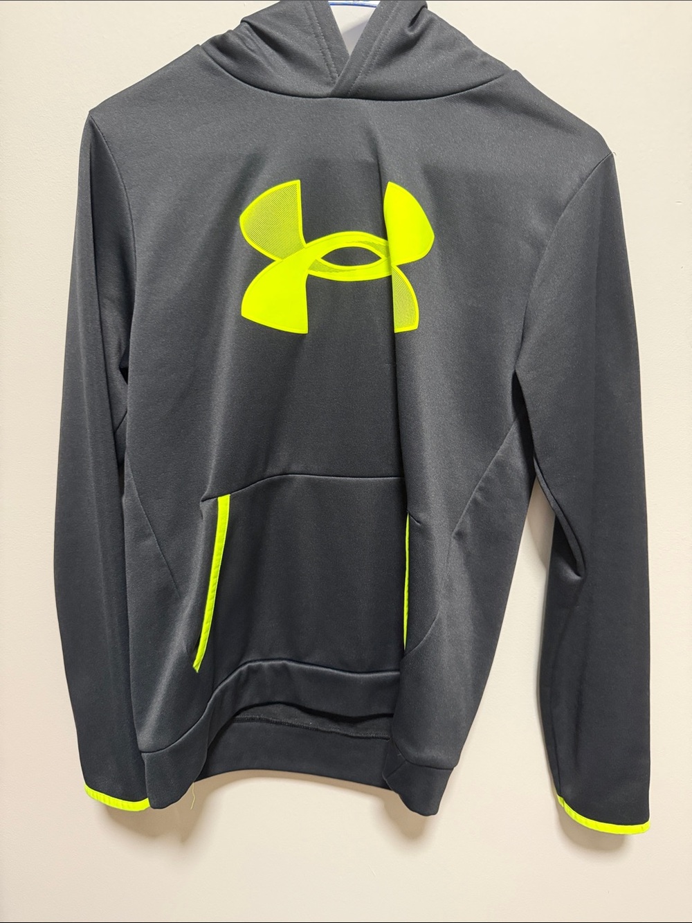 Under Armour Kids Hoodie - Black with Neon Yellow Logo